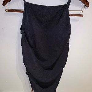 Black side tie VS one piece swimsuit